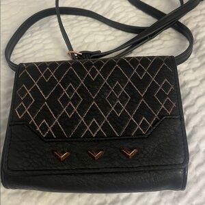 Black Crossbody Sidekick Bag with Metallic Accents